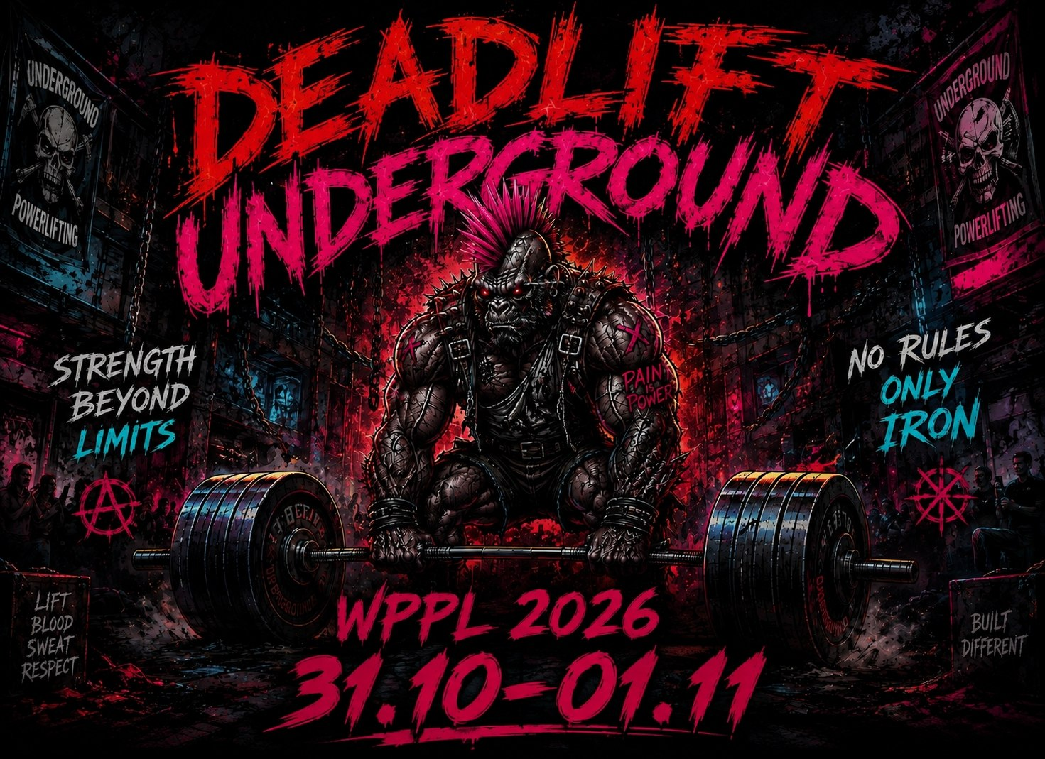 Афиша: DEADLIFT UNDERGROUND - 2026 Всероссийский турнир по становой тяге, экстремальной и многоповторной Русской тяге